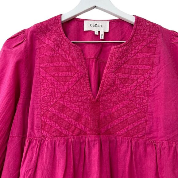 NWT Ba&sh Embroidered Ilo Fuchsia Blouse Size Medium - Picture 3 of 12